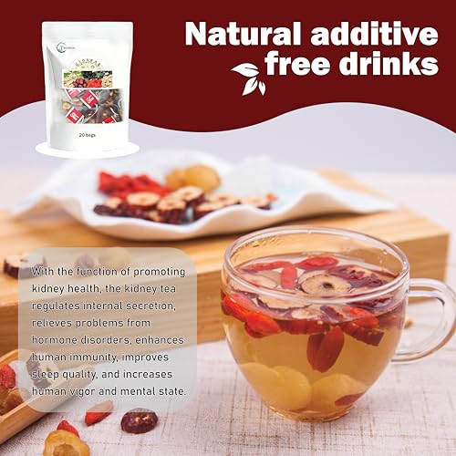 Kidney tea formula Ginseng Six Treasure Tea, Liver and Kidney Care Tea, Pure Chinese Herbal Medicine Five Treasures tea, Men’s Herbal Tea, 6 Precious Ingredients Formula (1box)