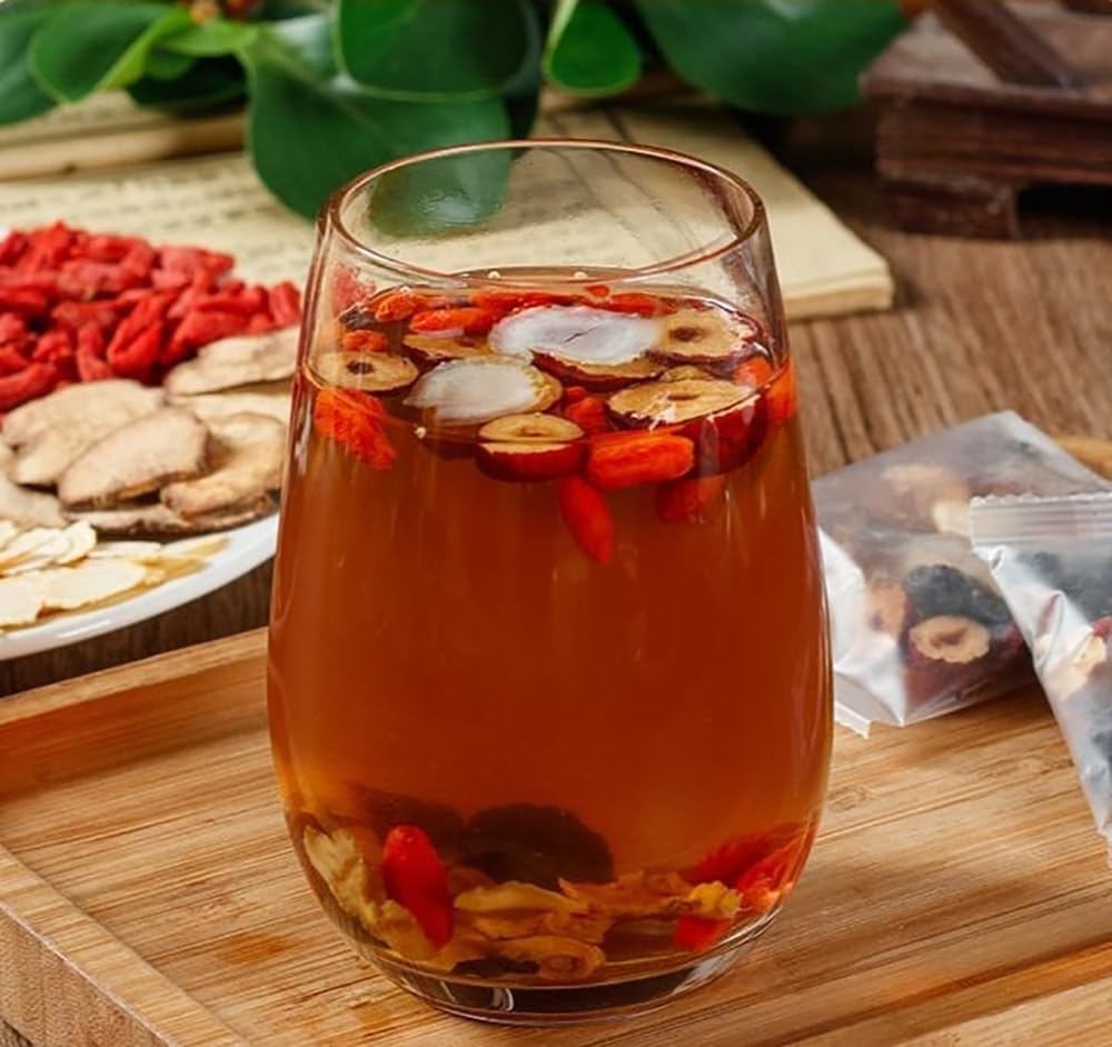 Ginseng Five Treasures Kidney Care Tea - Zhu Gen Wu Bao Cha - Men's Herbal Tea (20 bags/2 boxes)