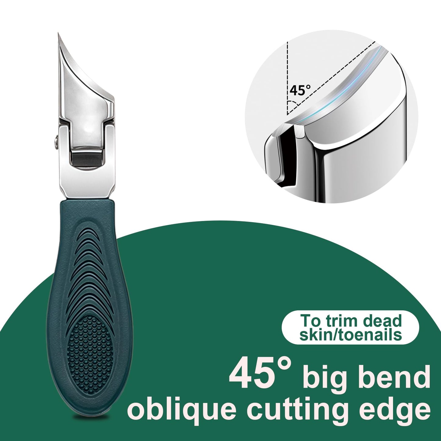 Eagle Beak Beveled Nail Clippers,9-Piece Sets of Eagle Beak Nail Clippers,Anti-Splash Super Sharp Oblique Nail Clipper Set,Toenail Clippers for Thick toenails,Suitable for Both Men and Women (Green)