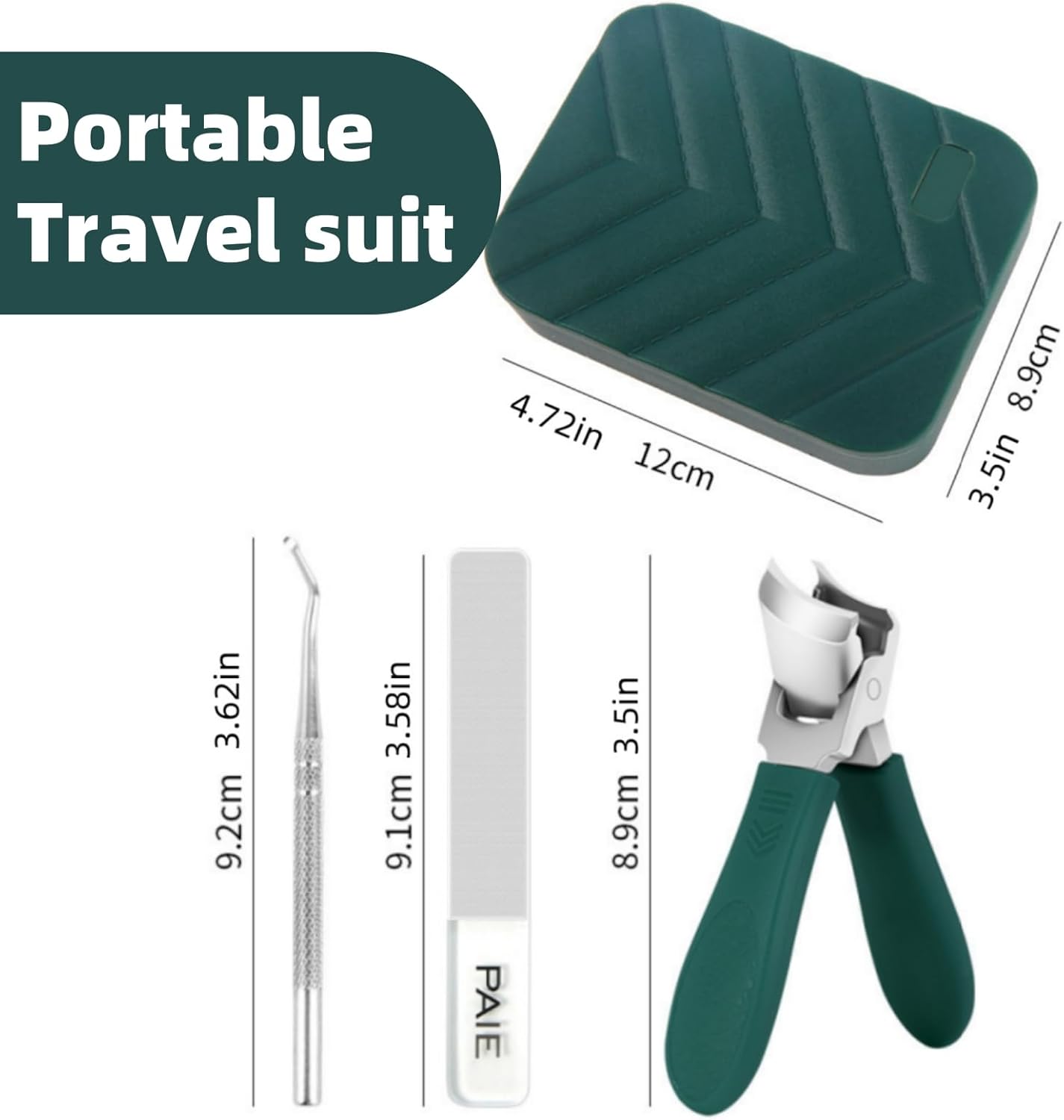 Eagle Beak Nail Clippers, 3-Piece Sets of Wide Jaw Opening Anti-Splash Slanted Nail Clipper for Ingrown and Wide Jaw Slanted Toenail
