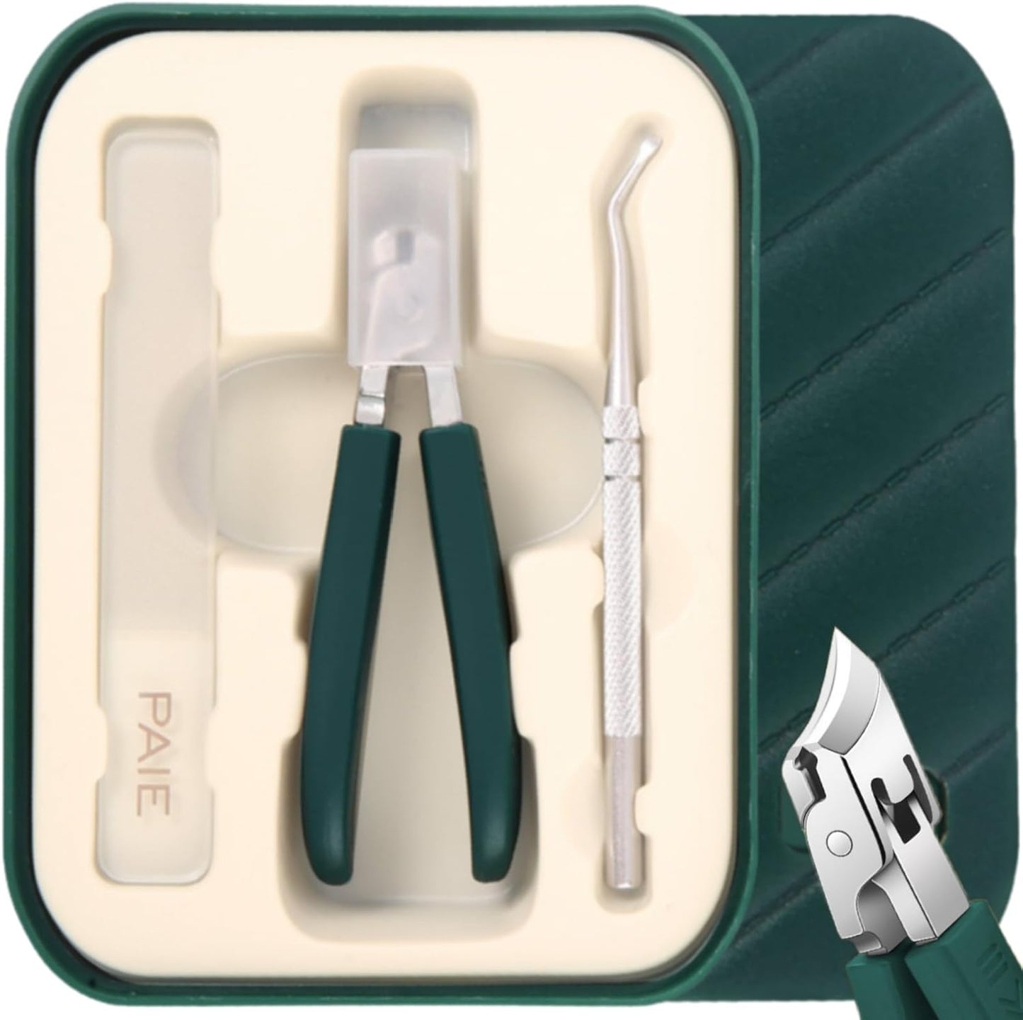 Eagle Beak Nail Clippers, 3-Piece Sets of Wide Jaw Opening Anti-Splash Slanted Nail Clipper for Ingrown and Wide Jaw Slanted Toenail