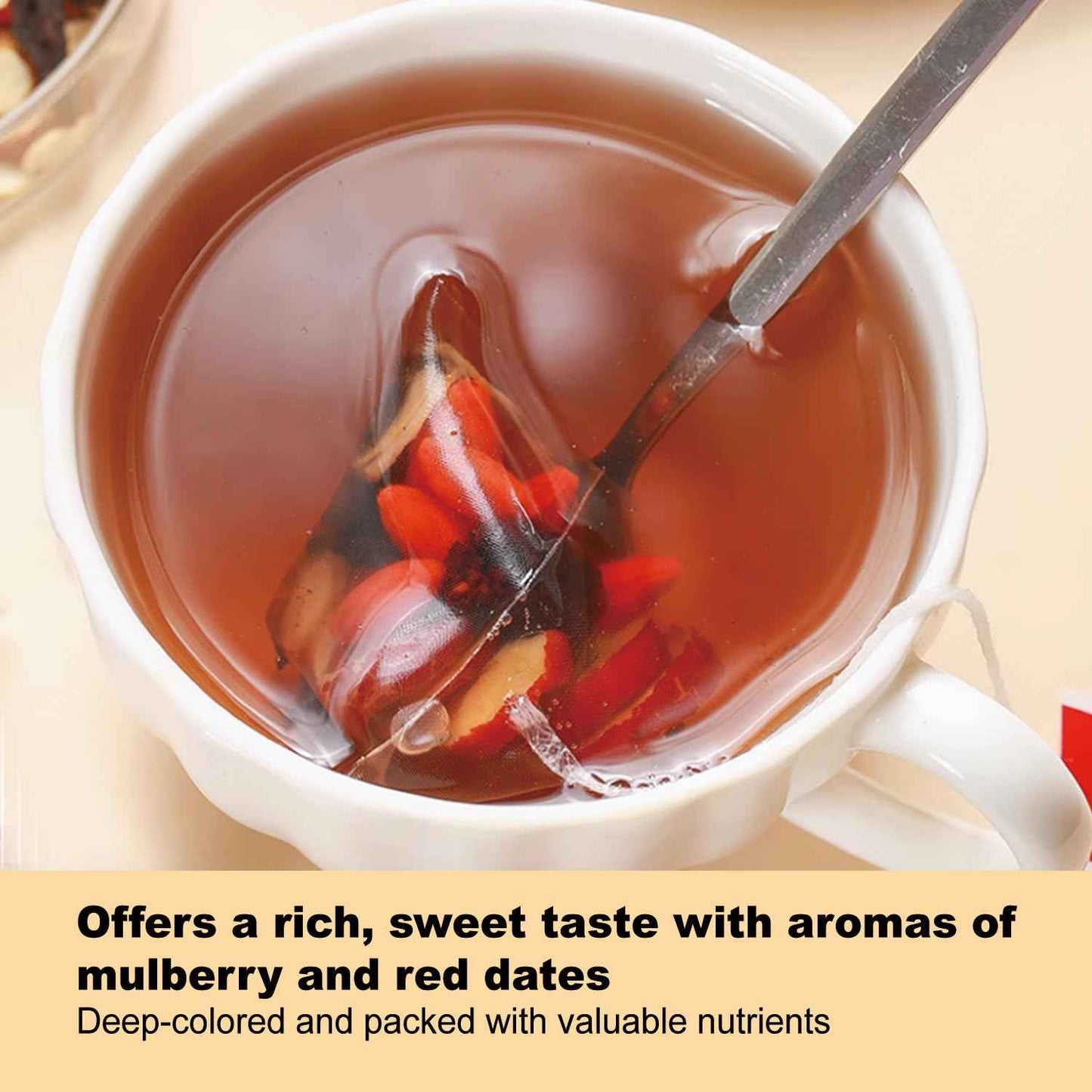 Ginseng Five Treasures Tea - Kidney Tea Wubao Tea, Kidney Cleanse Tea Ginseng Six Treasures Tea, Ginseng Red Date Natural Chinese Herbal Tea Bags for Men Women(250g/10g x25pcs)