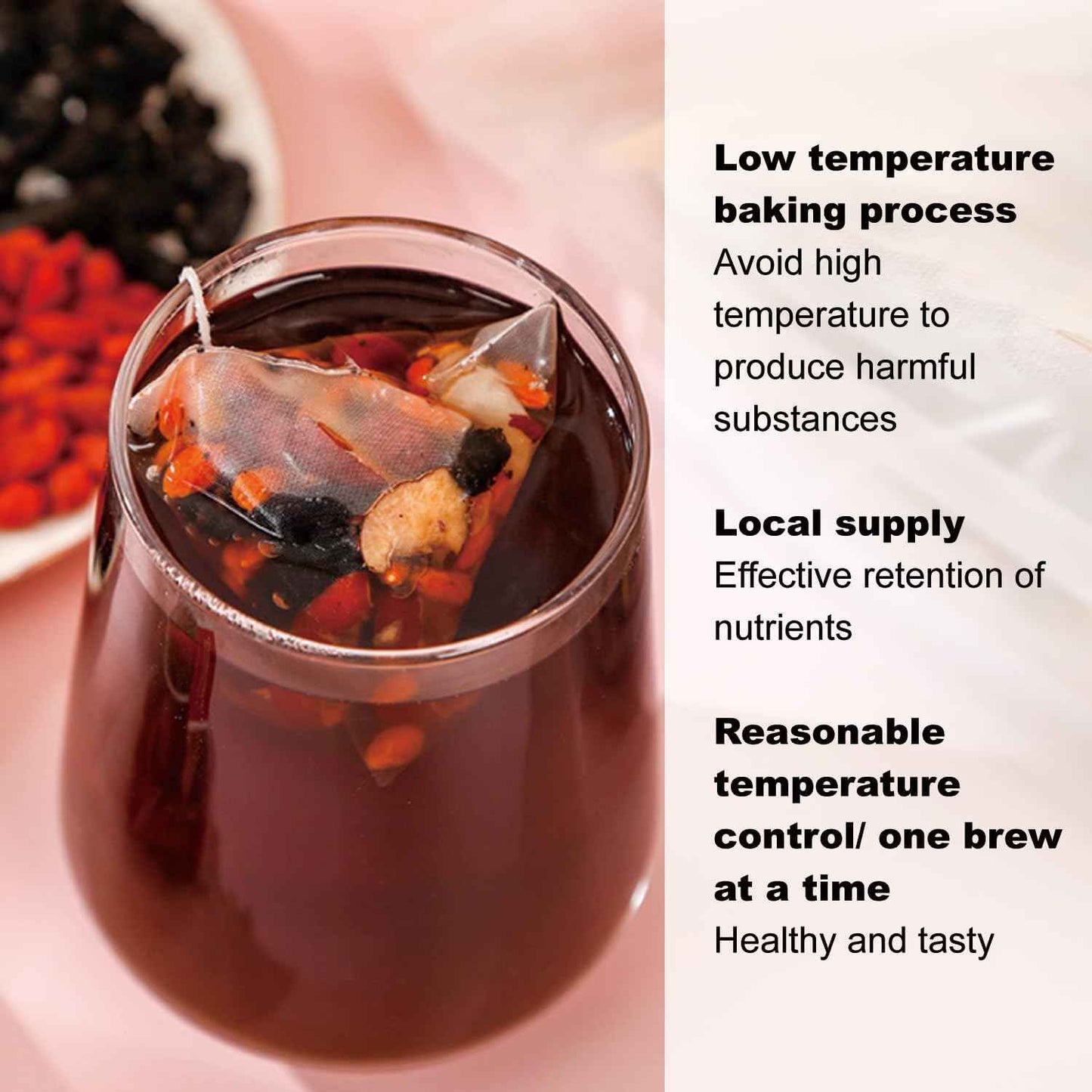 Ginseng Eight Treasure Tea, Kidney Tea Formula Ginseng Five Treasure, 10g*20PCS Red Date Wolfberry Mulberry Goji Berries Herbal Teabag