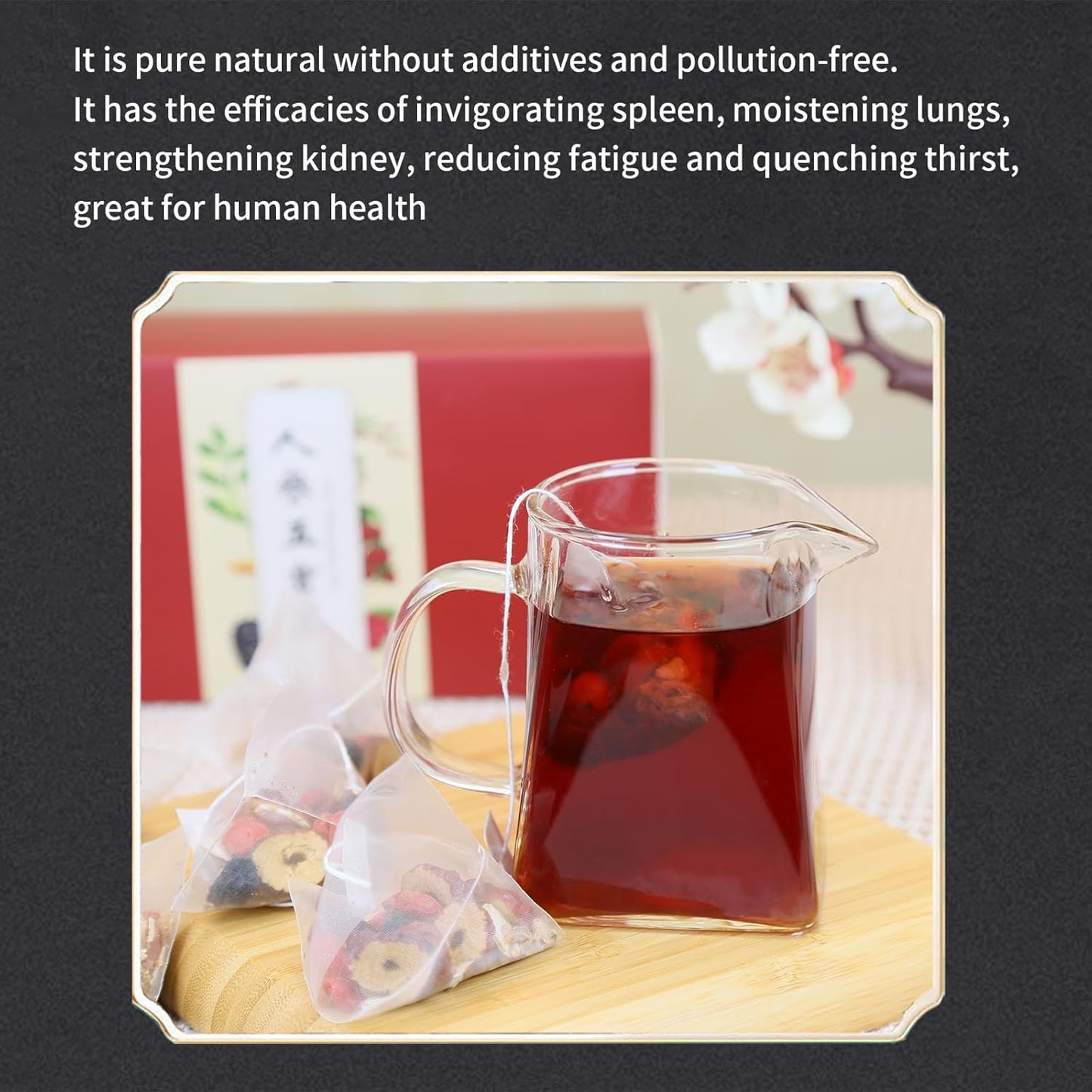 Ginseng Five Treasures Tea Kidney Tea For Men Husband Wubao Tea Bags Men's Energy Health 人参五宝茶 五宝茶 男人茶 老公茶 补肾茶 7.05oz/200g (20 Bags)