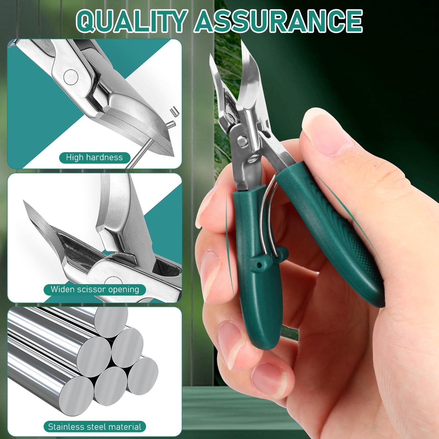 Eagle Beak Beveled Nail Clippers,Long Handle Wide Jaw Opening Anti-Splash Slanted Nail Clipper,Three Sets of Eagle Beak Beveled Nails Clippers,for Thick Nails, Seniors&Ingrown Care