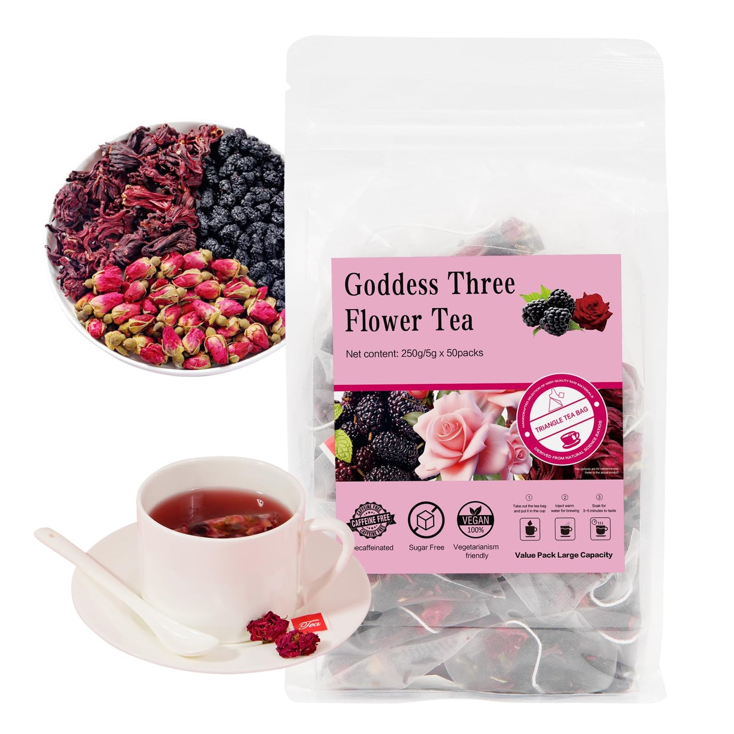 Longan goji red Jujube tea Natural Herbal Beverage Combination Healthy Natural Tea (250g/bag10g*25 packets)