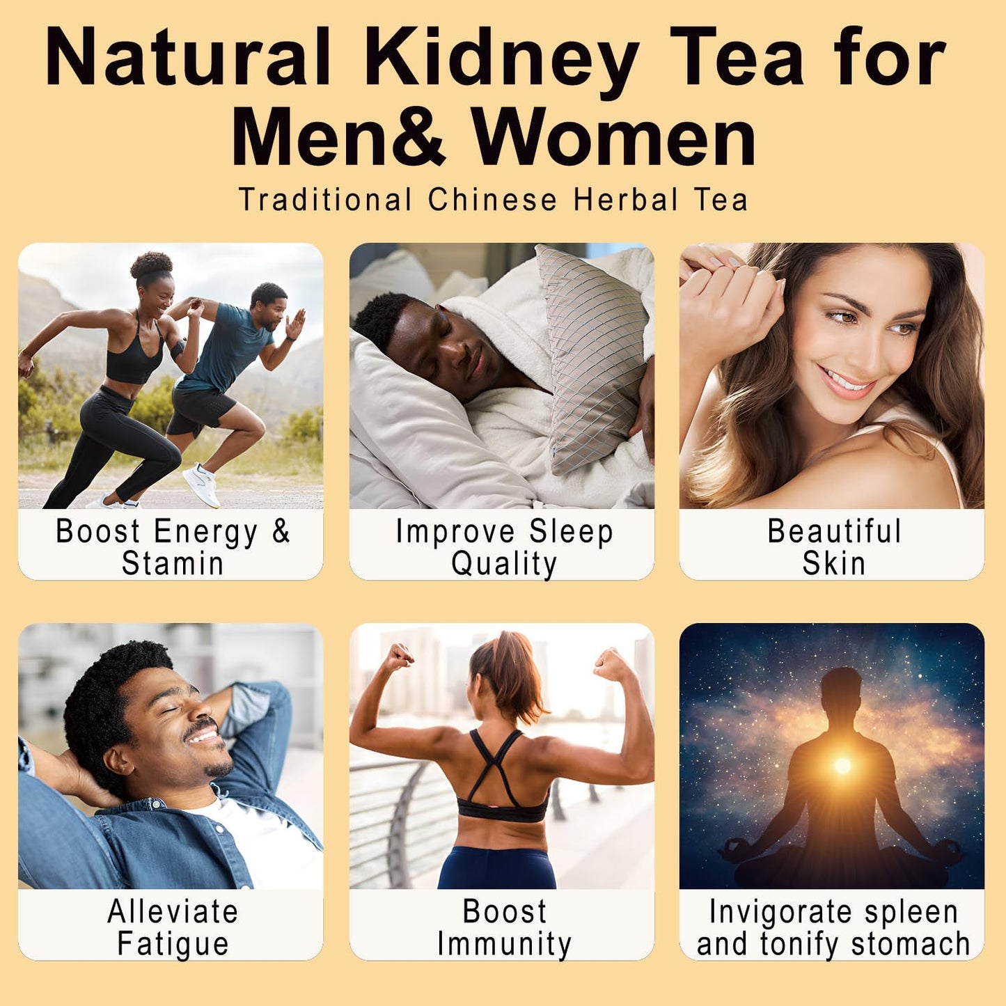 Ginseng Five Treasures Tea - Kidney Tea Wubao Tea, Kidney Cleanse Tea Ginseng Six Treasures Tea, Ginseng Red Date Natural Chinese Herbal Tea Bags for Men Women(250g/10g x25pcs)