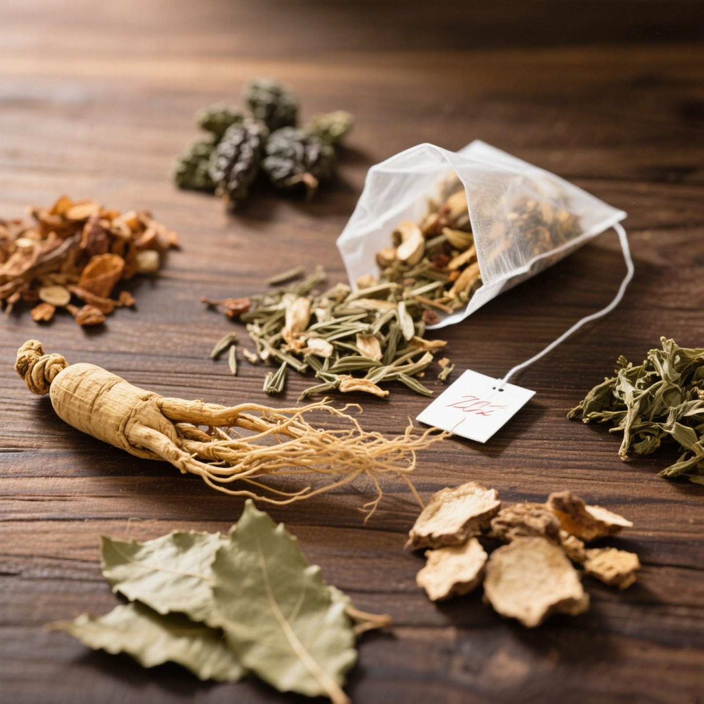 Ginseng & Mulberry Herbal Tea | Five Treasure Kidney Formula | Herbal Blend to Boost Energy & Reduce Fatigue (20pcs)