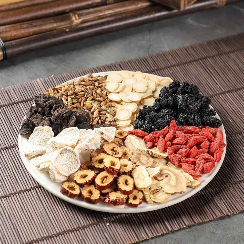 Ginseng-infused Eight Treasure Tea, Kidney Tea formula Ginseng Five Treasure Tea, Red Date Wolfberry Mulberry Health Tea, Han Shan Tang Tea, Kidney Care Tea Bags for Women & Men - 30bags (1)