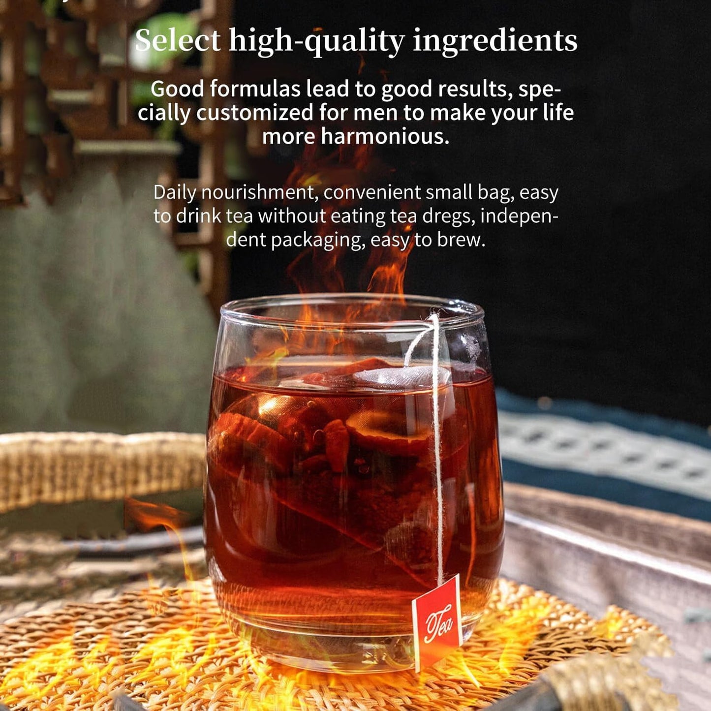 Ginseng Five Treasures Tea Men's Herbal Tea Men's Kidney Tea 5.64oz/160g(20bag) Maca Ginseng Wolfberry Mulberry Raspberry Jujube Fructus Lycium Chinense 人参五宝茶 补肾茶 男人茶