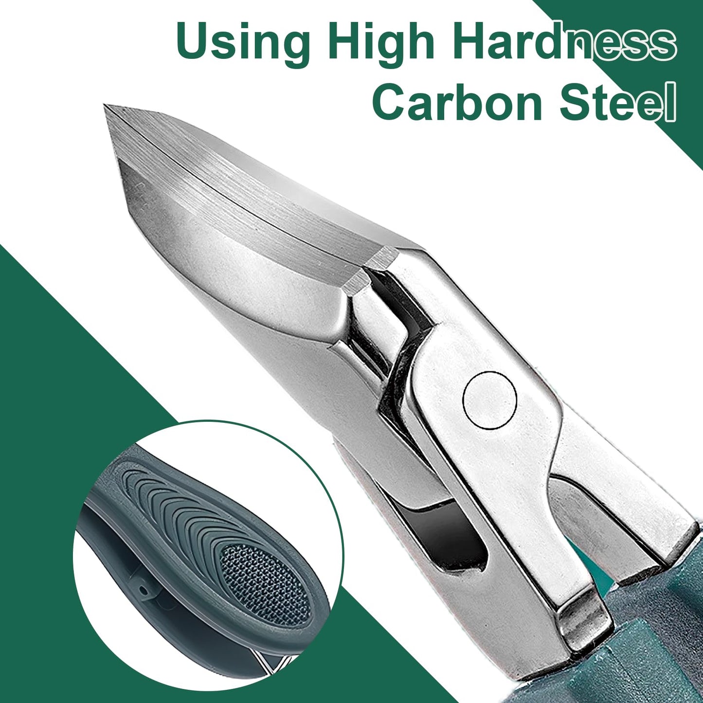 Eagle Beak Beveled Nail Clippers,9-Piece Sets of Eagle Beak Nail Clippers,Anti-Splash Super Sharp Oblique Nail Clipper Set,Toenail Clippers for Thick toenails,Suitable for Both Men and Women (Green)