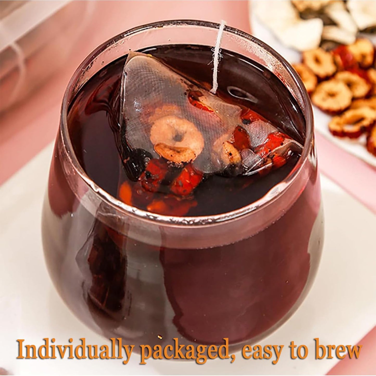 Ginseng Mulberry Gouqi Tea, Ginseng & Mulberry Herbal Tea, KidneyTea Formula Treasure Longan Red Date Wolfberry Teabags for Men & Women(1)