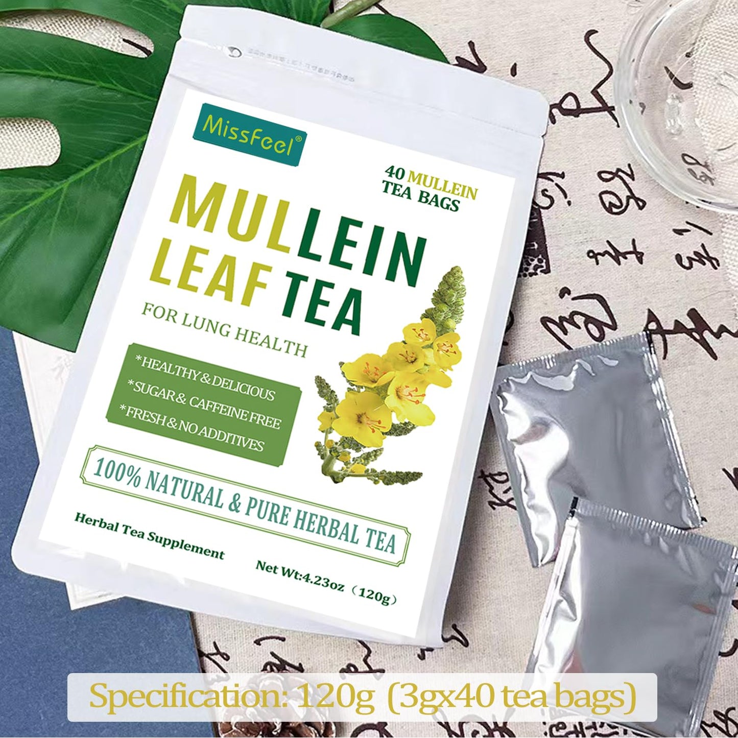Ginseng Five Treasure Tea, Kidney Tea Formula Ginseng Six Treasure Natural Detox for Men & Women, Organic Chinese Herbal Tea, 6 Precious Ingredients Formula (2 Bags 50 Pcs)