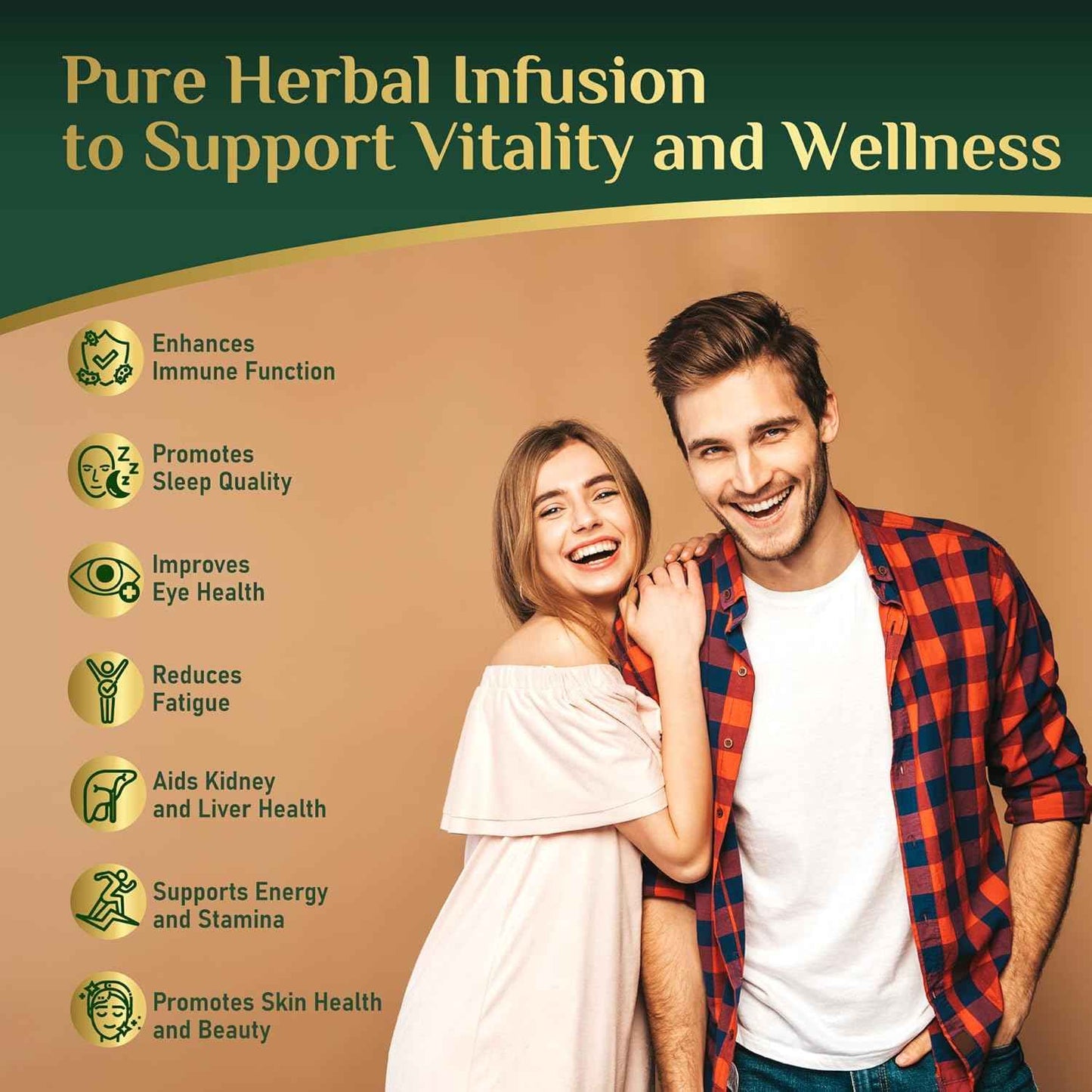 Ginseng Five Treasures Tea Bags - Men Women Kidney Health Chinese Herbal Formula for Natural Detox Cleanse - 7 Cleansing Treasure with Goji Berry Mulberry Wolfberry (25 Bags)