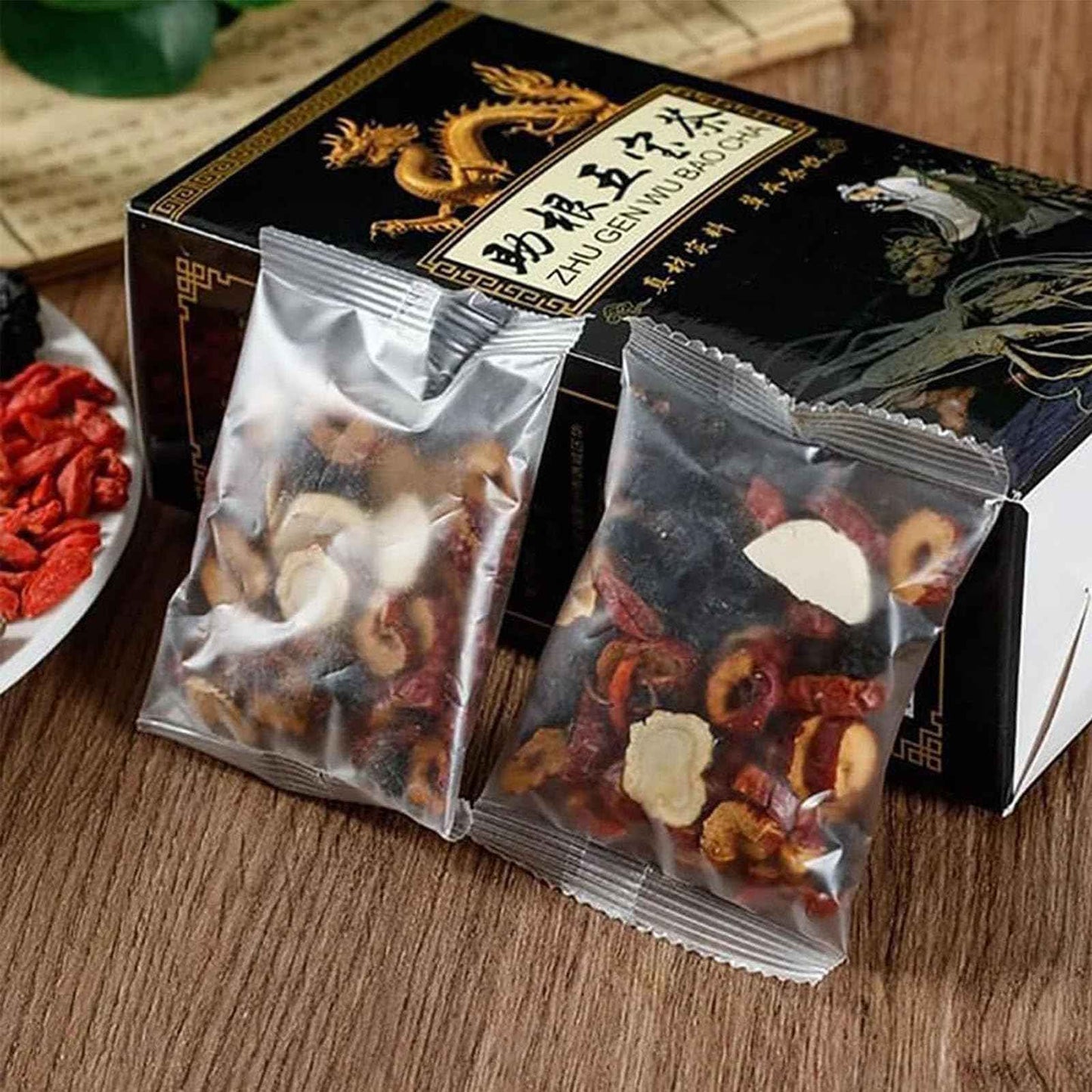 Ginseng Mulberry Herbal Tea, 30 bags Kidney Tea Formula Ginseng Six Treasure Tea, Te Para Limpiar Los Riñones, Organic Liver Support & Kidney Cleanse -Healthy Cleansing for Men & Women (30bag/3boxes)