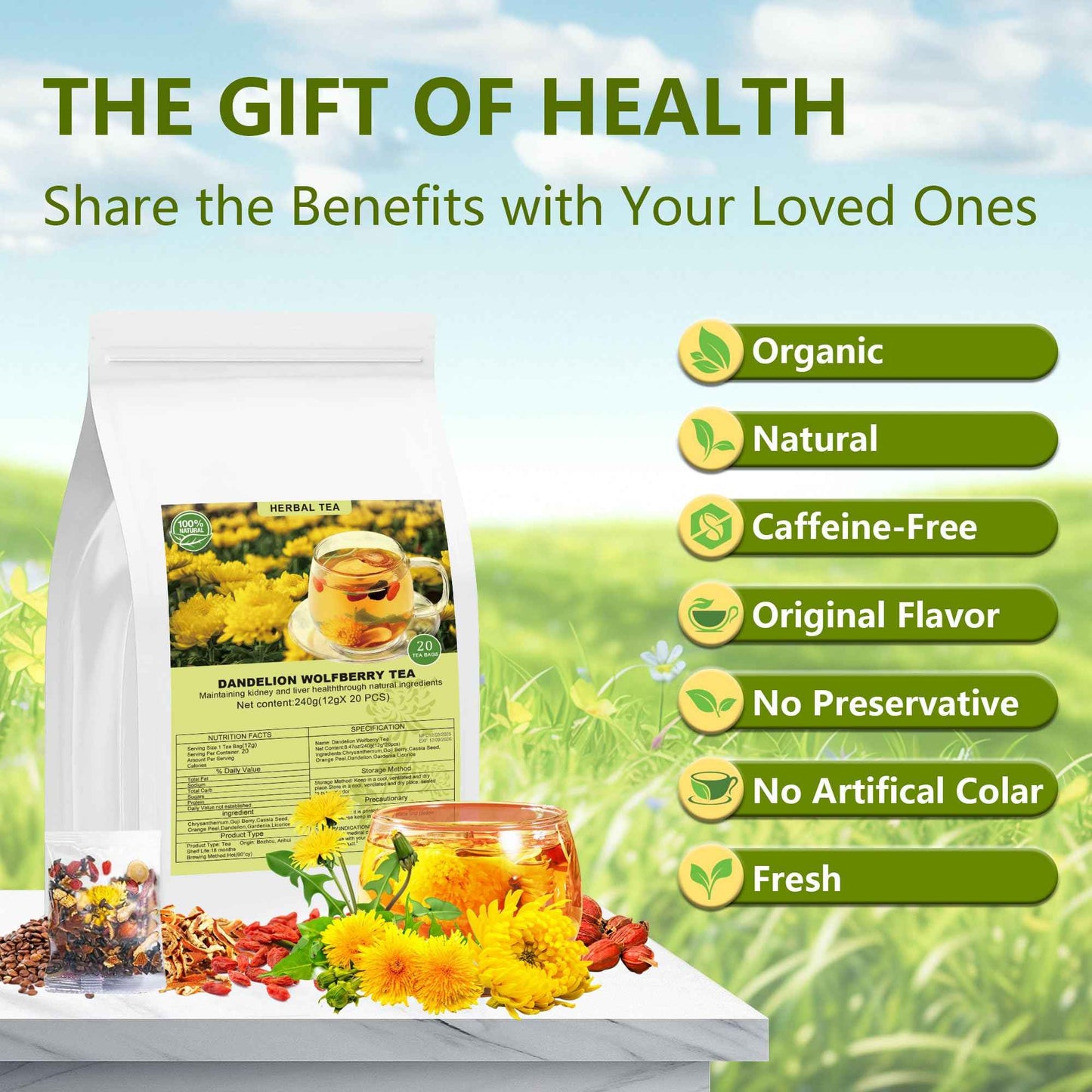 Teeo Deeo Kidney Tea Formula Ginseng Six Treasure Tea – Premium Herbal Blend for Wellness, Detox & Vitality | Natural Herbal Ginseng Teas for Kidney Detox Digestion & Immunity Boost | 7 Precious Ingredients Formula (30 Bags/1 Pack)