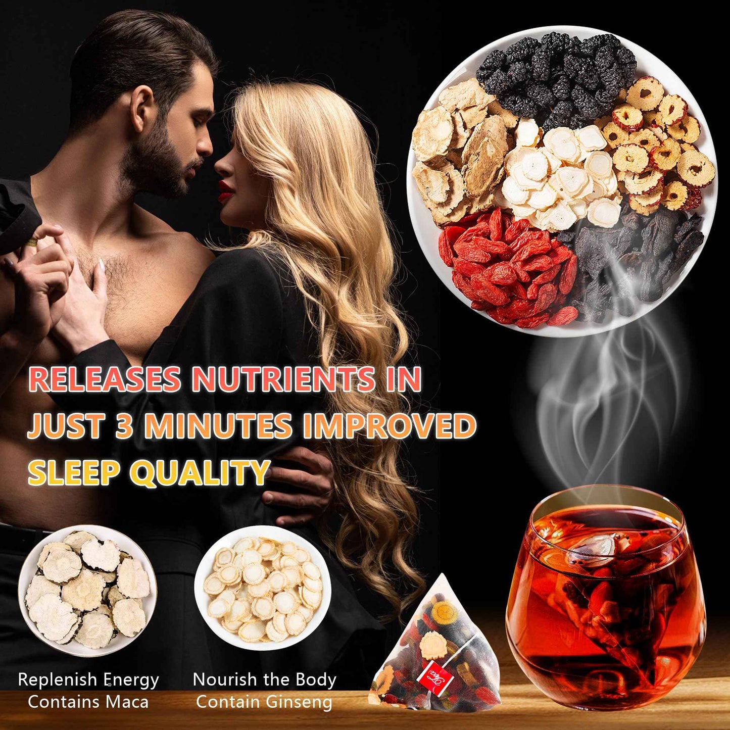 Teeo Deeo Kidney Tea Formula Ginseng Six Treasure Tea – Premium Herbal Blend for Wellness, Detox & Vitality | Natural Herbal Ginseng Teas for Kidney Detox Digestion & Immunity Boost | 7 Precious Ingredients Formula (30 Bags/1 Pack)