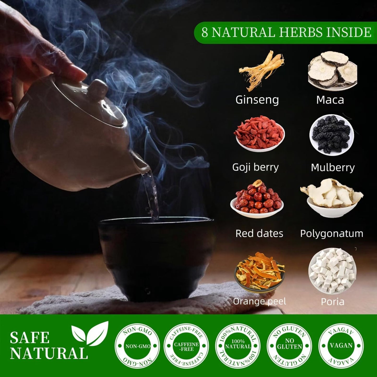 Five Treasure Ginseng Herbal Tea β Premium Blend for Daily Wellness