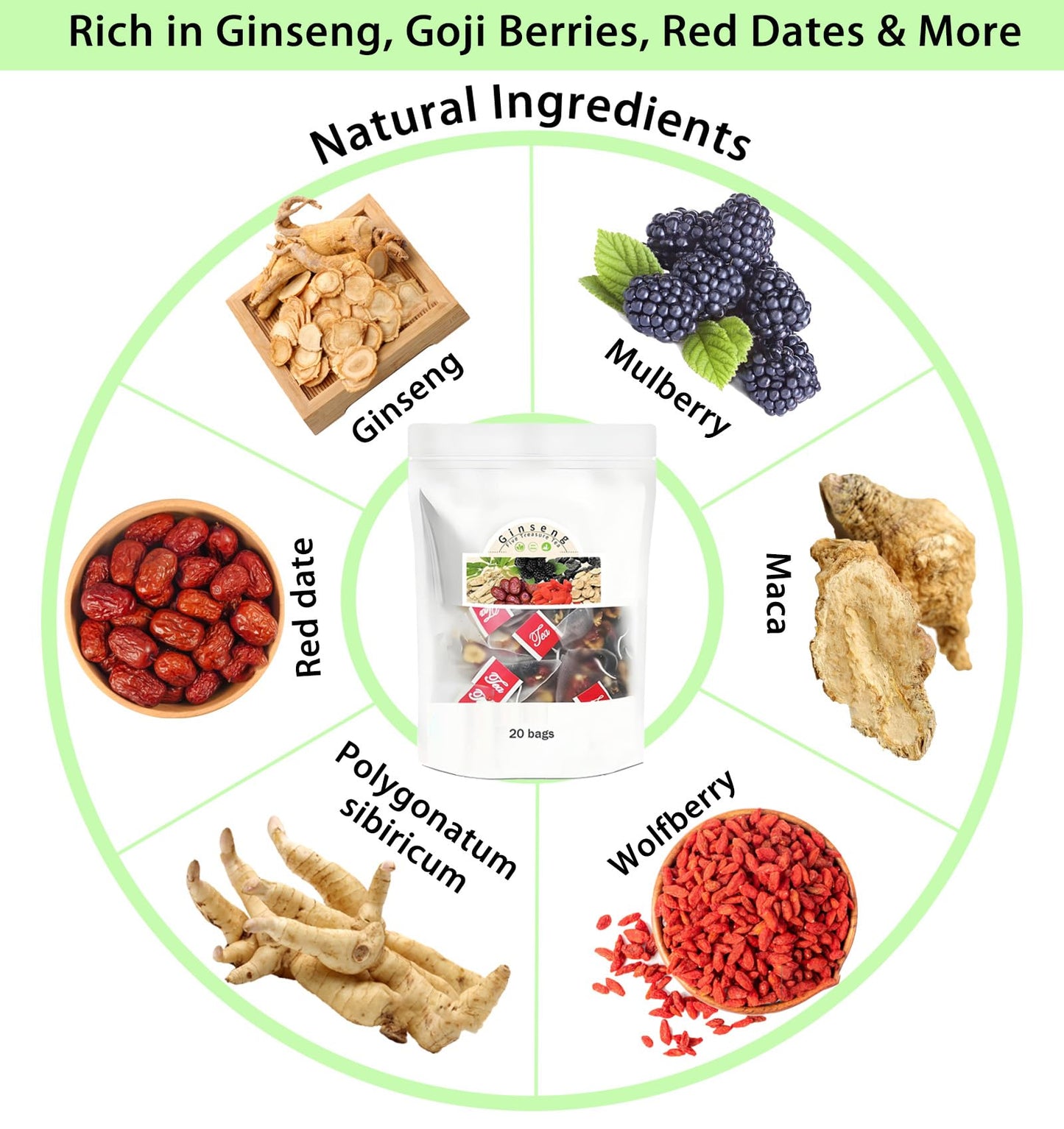 Five Treasure Ginseng Herbal Tea β Premium Blend for Daily Wellness