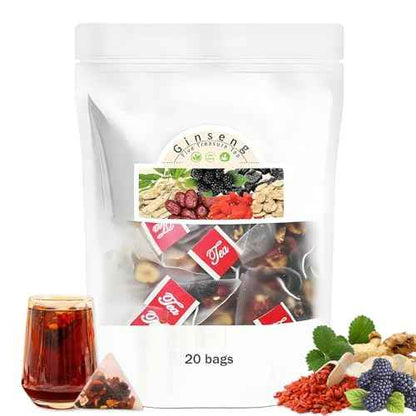 Kidney Tea Formula Ginseng Six Treasure Tea, Ginseng Five Treasure Teas, Kidney Cleanse Detox Beverage for Women & Men, Nnatural Ingredients Sweet Taste and Aroma -40bags