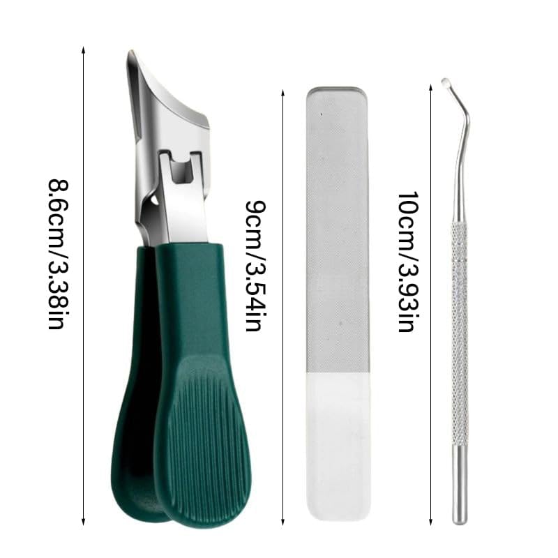 Premium 3-Piece Eagle Beak Nail Clipper Set, Three Sets of Eagle Beak Beveled Nail Clippers, Super Sharp Beveled Nail Clippers, 25° Beveled Edge Nail Clipper for Thick Nails (1 Set)