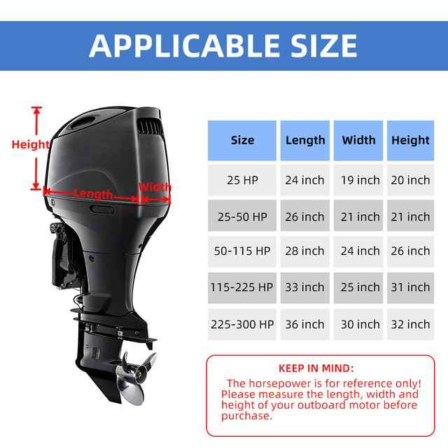600D Fade and Crack Resistant Trailerable Outboard Motor Cover, Waterproof Boat Motor Covers, Boat Engine Cover with Reflective Strips and Adjustable Strap, Navy(Fits 50-115 HP)