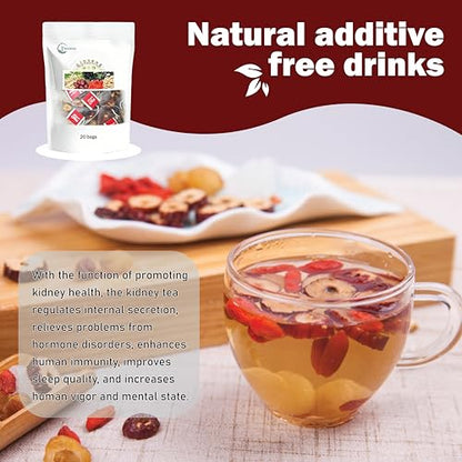 Kidney tea formula Ginseng Six Treasure Tea, Liver and Kidney Care Tea, Pure Chinese Herbal Medicine Five Treasures tea, Men’s Herbal Tea， 6 Precious Ingredients Formula (1box)