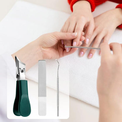 Premium 3-Piece Eagle Beak Nail Clipper Set, Three Sets of Eagle Beak Beveled Nail Clippers, Super Sharp Beveled Nail Clippers, 25° Beveled Edge Nail Clipper for Thick Nails (1 Set)