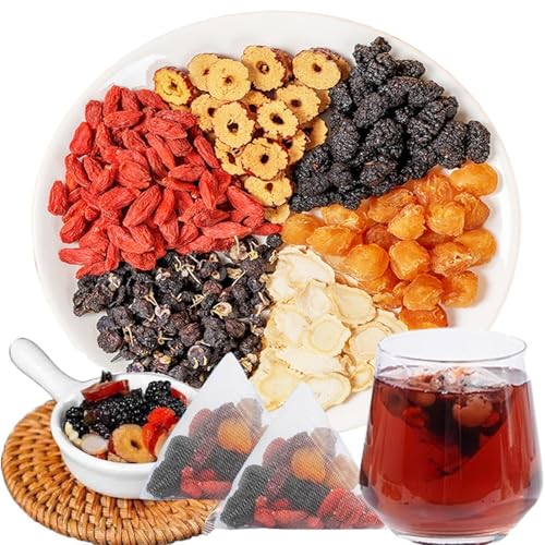 Ginseng Mulberry Gouqi Tea, Ginseng & Mulberry Herbal Tea, KidneyTea Formula Treasure Longan Red Date Wolfberry Teabags for Men & Women(1)
