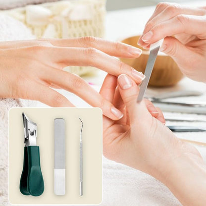 Premium 3-Piece Eagle Beak Nail Clipper Set, Three Sets of Eagle Beak Beveled Nail Clippers, Super Sharp Beveled Nail Clippers, 25° Beveled Edge Nail Clipper for Thick Nails (1 Set)