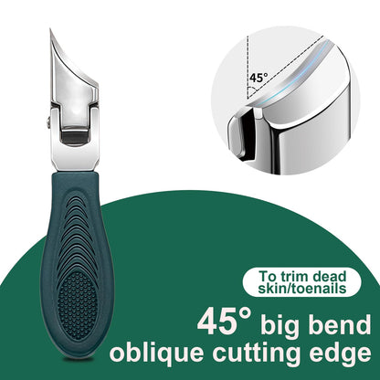 Eagle Beak Beveled Nail Clippers,9-Piece Sets of Eagle Beak Nail Clippers,Anti-Splash Super Sharp Oblique Nail Clipper Set,Toenail Clippers for Thick toenails,Suitable for Both Men and Women (Green)