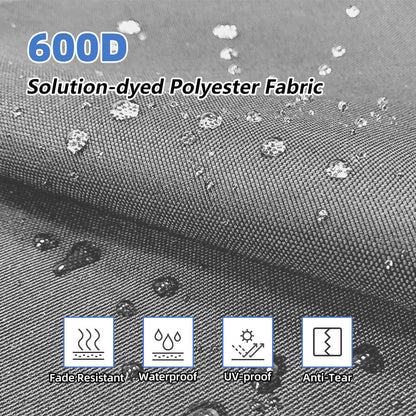 600D Outboard Motor Cover, Waterproof Fade and Crack Resistant Trailerable Boat Motor Covers, Windproof Boat Engined Covers with Adjustable Strap, Black(Fits 25 HP)