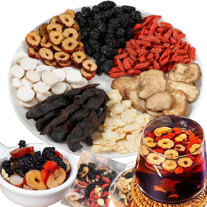 Kidney Tea Formula Ginseng Six Treasure Tea, Ginseng Six Treasures Teas, Te Renal Herbal, Red Date Wolfberry Mulberry Chinese Kidney Herbal Red Ginsengs Teas (20 Bags)