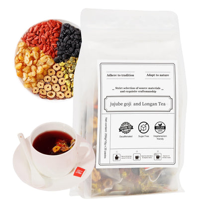 Longan goji red Jujube tea Natural Herbal Beverage Combination Healthy Natural Tea （250g/bag10g*25 packets）