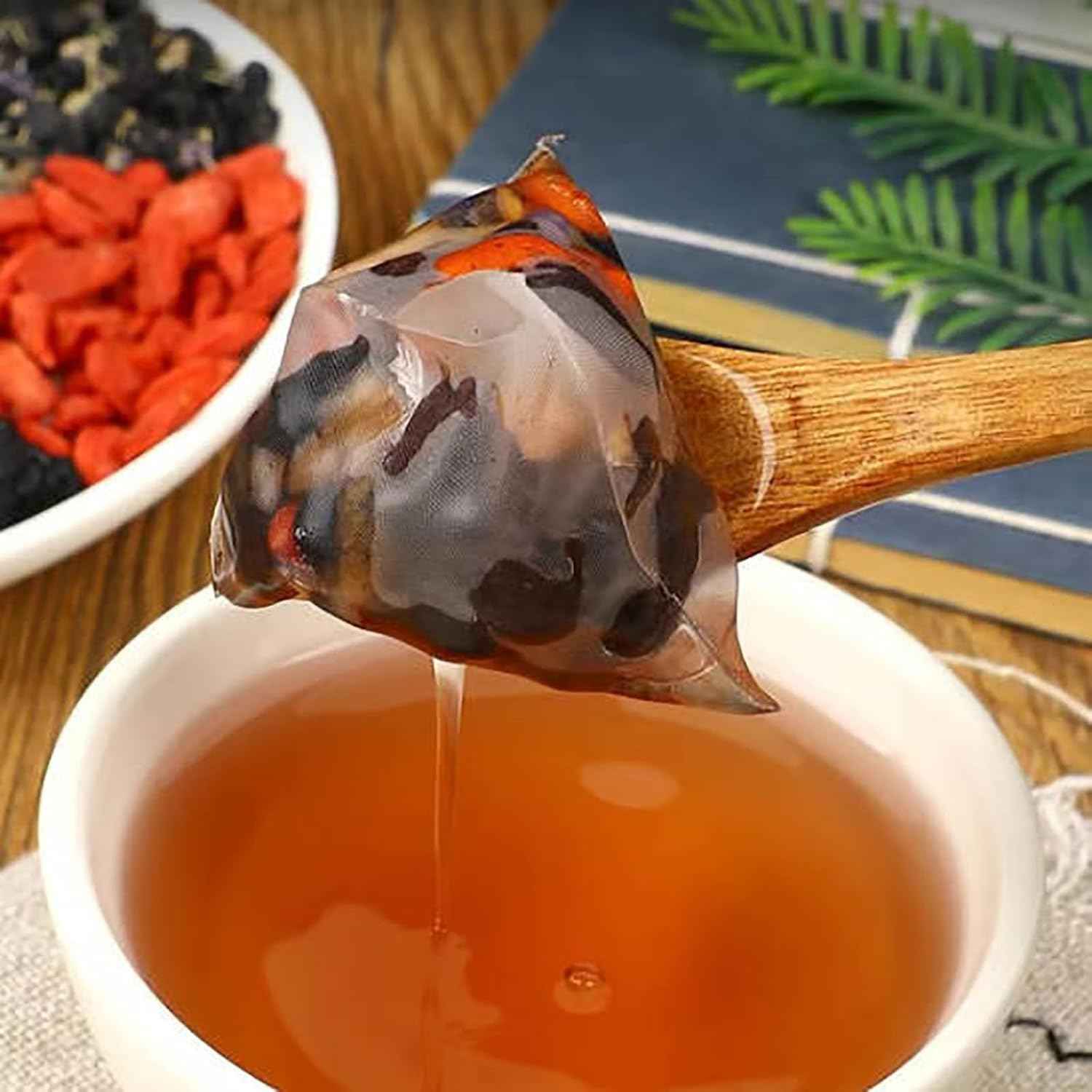 Ginseng Six Treasure Tea, Turmeric Kidney Tea Formula Ginseng Eight Treasure Tea, Natural Detox, Kidney Cleanse Beverage for Women & Men (1)