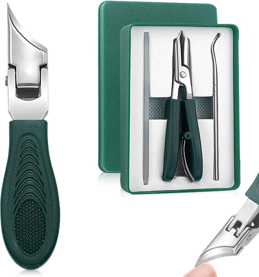 Eagle Beak Beveled Nail Clippers,Long Handle Wide Jaw Opening Anti-Splash Slanted Nail Clipper,Three Sets of Eagle Beak Beveled Nails Clippers,for Thick Nails, Seniors&Ingrown Care