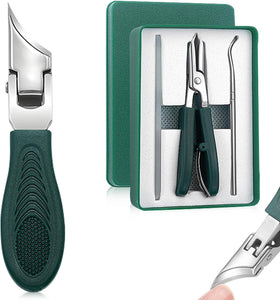 Eagle Beak Beveled Nail Clippers,Long Handle Wide Jaw Opening Anti-Splash Slanted Nail Clipper,Three Sets of Eagle Beak Beveled Nails Clippers,for Thick Nails, Seniors&Ingrown Care