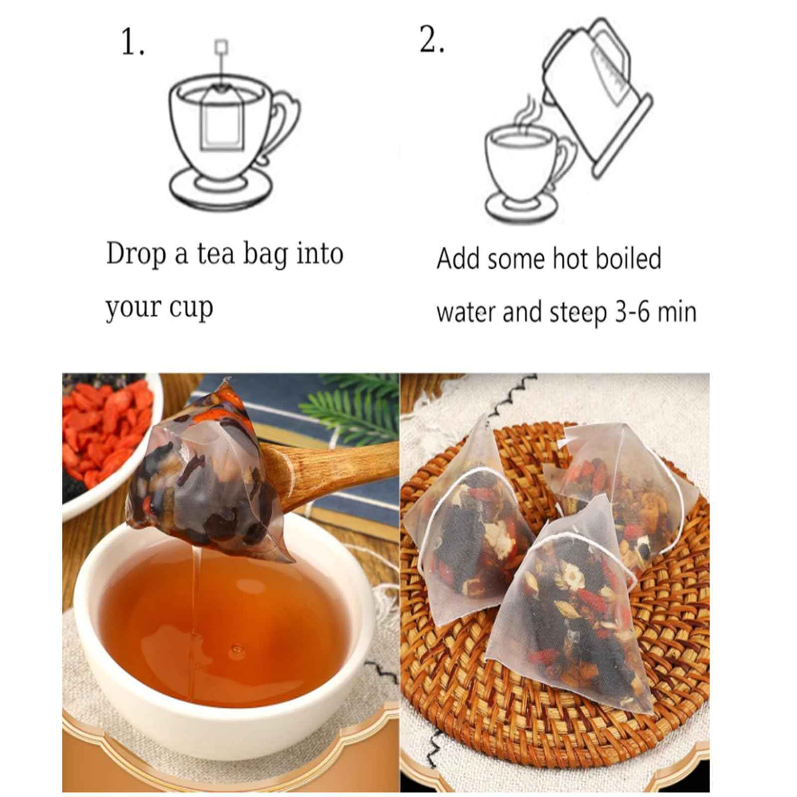 30bags Turmeric Kidney Tea Formula Ginseng Eight Treasures, Turmeric Kidney Tea Formula, Traditional Chinese Herbs for Men & Women (30bags)