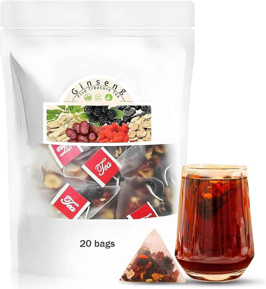 20PCS Kidney Tea Formula Ginseng Six Treasure Tea, Ginseng Six Treasure Tea, Individually Packed 20 Bags, Formula Six Treasure, Liver and Kidney Care