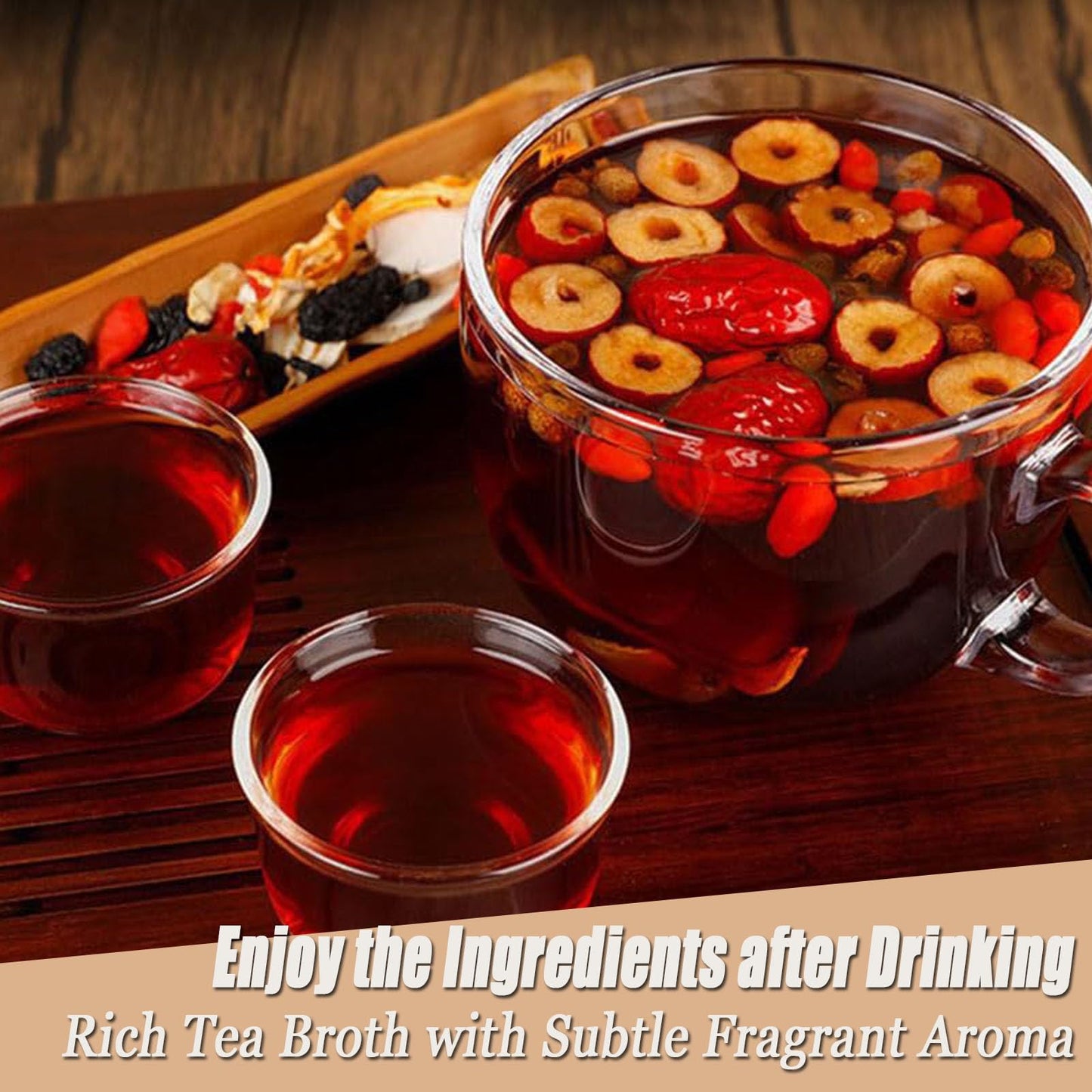 Ginseng Mulberry Gouqi Tea, Ginseng & Mulberry Herbal Tea, KidneyTea Formula Treasure Longan Red Date Wolfberry Teabags for Men & Women(1)