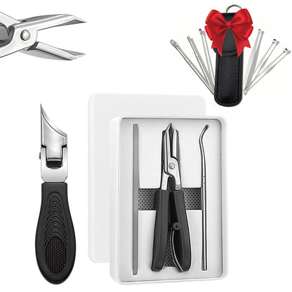 Eagle Beak Beveled Nail Clippers,9-Piece Sets of Eagle Beak Nail Clippers,Anti-Splash Super Sharp Oblique Nail Clipper Set,Toenail Clippers for Thick toenails,Suitable for Both Men and Women (Green)