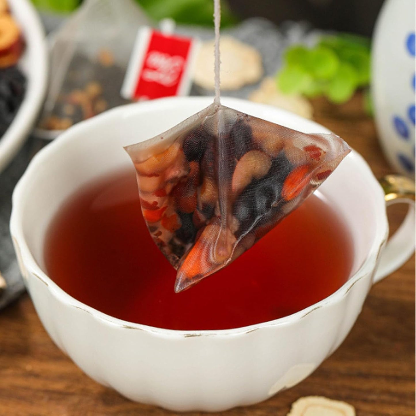 50 Packs/Bag Kidney Tea Formula Ginseng Six Treasure Tea, Wolfberry Chinese Formula for Men and Women