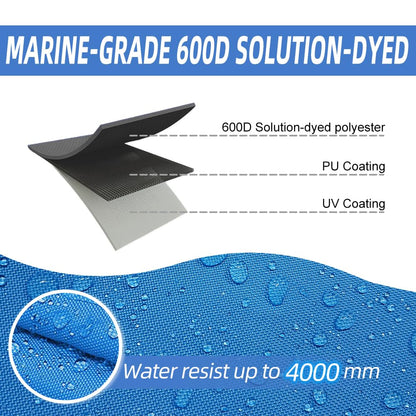 600D Fade and Crack Resistant Trailerable Outboard Motor Cover, Waterproof Boat Motor Covers, Boat Engine Cover with Reflective Strips and Adjustable Strap, Navy(Fits 50-115 HP)