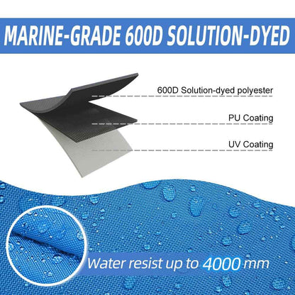 600D Fade and Crack Resistant Trailerable Outboard Motor Cover, Waterproof Boat Motor Covers, Boat Engine Cover with Reflective Strips and Adjustable Strap, Navy(Fits 50-115 HP)