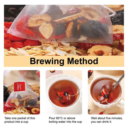 Ginseng Five Treasures Tea - Kidney Tea Wubao Tea, Kidney Cleanse Tea Ginseng Six Treasures Tea, Ginseng Red Date Natural Chinese Herbal Tea Bags for Men Women(250g/10g x25pcs)