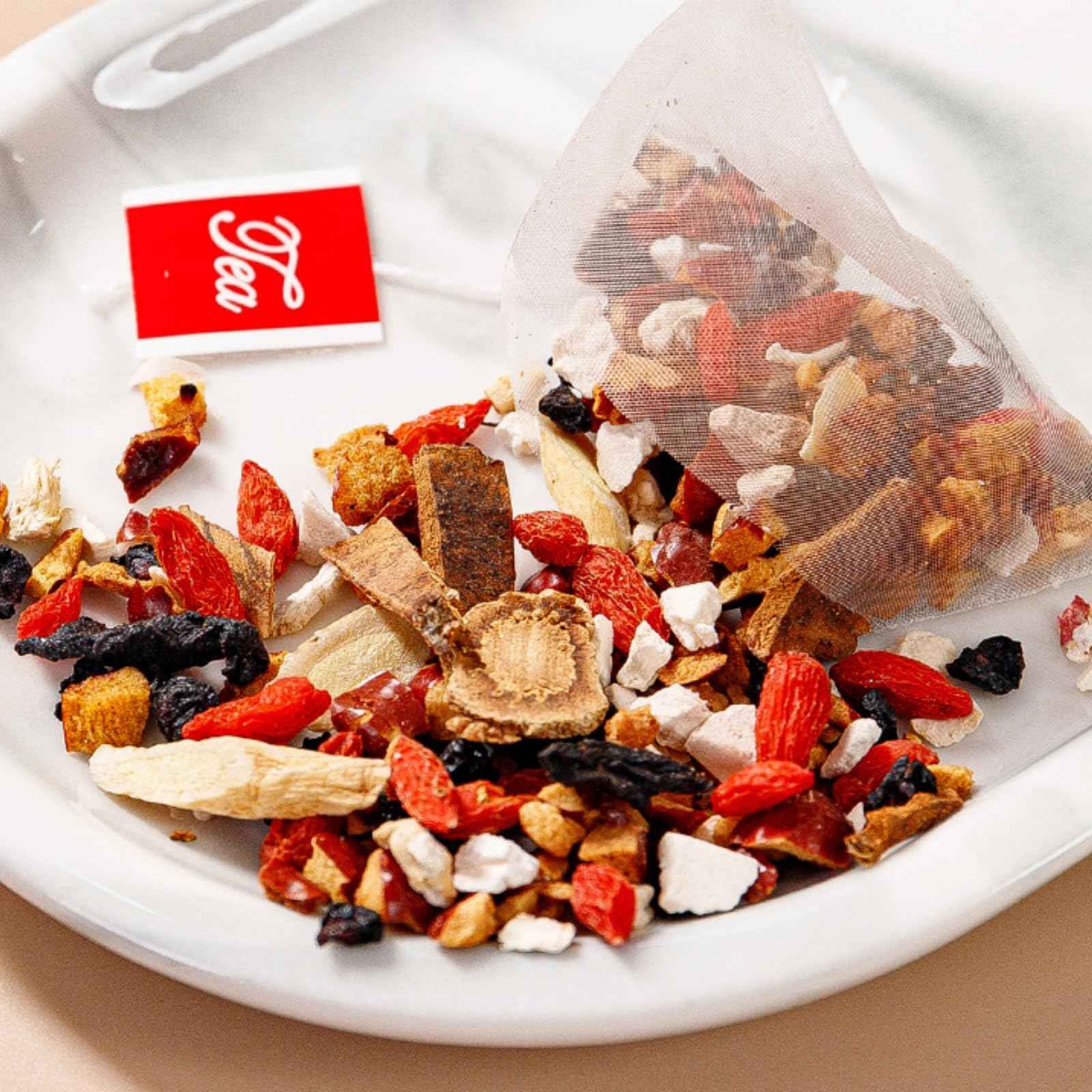 Ginseng-infused Eight Treasure Tea, Kidney Tea formula Ginseng Five Treasure Tea, Red Date Wolfberry Mulberry Health Tea, Han Shan Tang Tea, Kidney Care Tea Bags for Women & Men - 30bags (1)