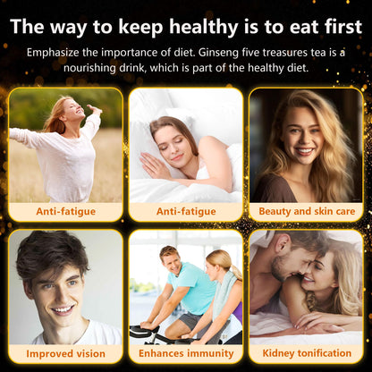 Teeo Deeo Kidney Tea Formula Ginseng Six Treasure Tea – Premium Herbal Blend for Wellness, Detox & Vitality | Natural Herbal Ginseng Teas for Kidney Detox Digestion & Immunity Boost | 7 Precious Ingredients Formula (30 Bags/1 Pack)