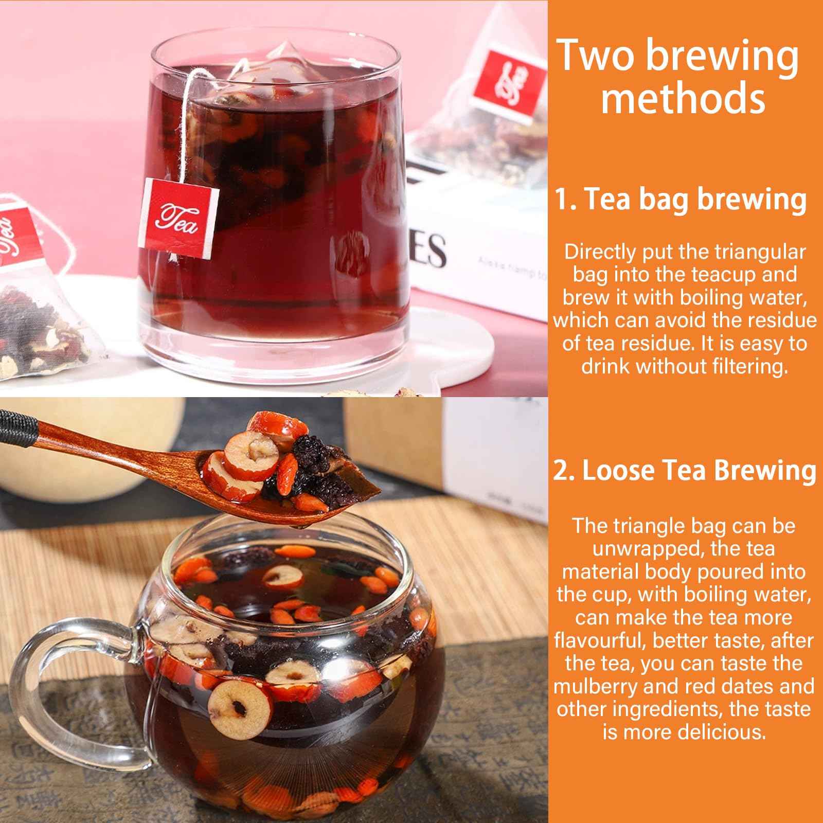 Ginseng Five Treasures Tea Kidney Tea - Kidney Cleanse Ginseng Six Treasures Teas, 6 Precious Ingredients Red Date Wolfberry Mulberry Natural Organic Detox Teabag for Women & Men (1 Bag(20 Teabag))