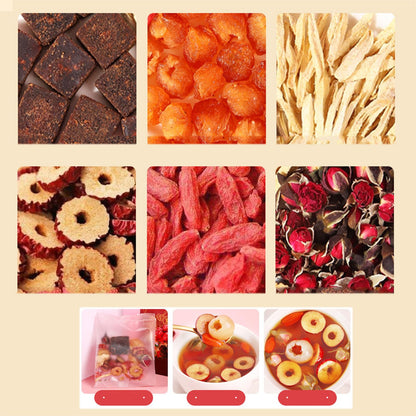 Brown Sugar Ginger Tea,Red Dates Ginger Tea, Jujube Longan Wolfberry Rose Goji Berry 𝐓𝐞𝐚 (10Bags)