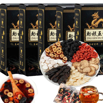 Ginseng Mulberry Herbal Tea, 30 bags Kidney Tea Formula Ginseng Six Treasure Tea, Te Para Limpiar Los Riñones, Organic Liver Support & Kidney Cleanse -Healthy Cleansing for Men & Women (30bag/3boxes)